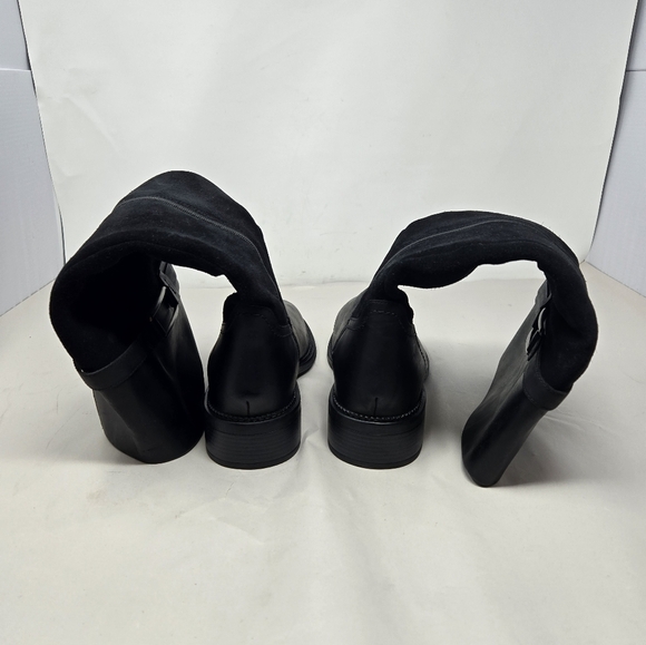 Clarks Expandable Calf Womens Riding Boots Sz 9M & 10M Maye Carly Black Leather - Picture 8 of 16